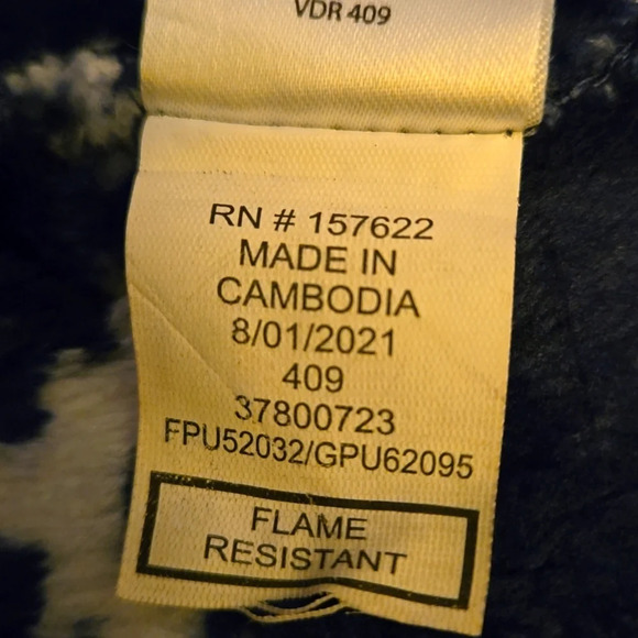 Eddie Bauer Child's Robe Unisex Blue & White size M(10/12) - Picture 5 of 8